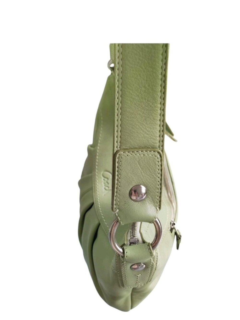 Vintage Y2K Coach Soho Pleated Leather Shoulder Bag Lime Green F13731 Hobo Purse - Picture 8 of 16